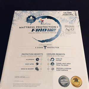 Pure Care Cal King Mattress Protector + Frio Rapid Chill 5 sided protection NEW